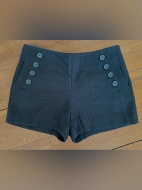 Loft Black Button-Accent Women's Side Zipper Shorts